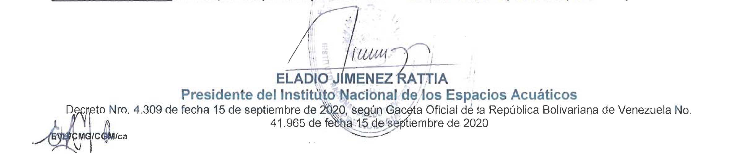 Signature and Official Stamp Directo Jimenez
